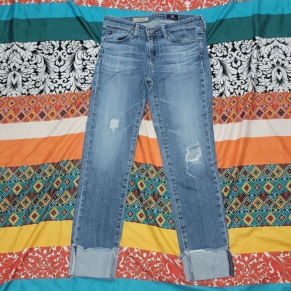 AG Adriano Goldschmied The Stevie Cuff Slim Straight Cuffed Jeans Bundle Size 25 - Picture 8 of 14